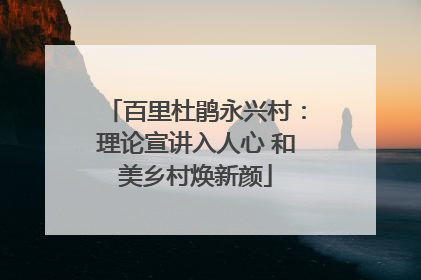 百里杜鹃永兴村：理论宣讲入人心 和美乡村焕新颜